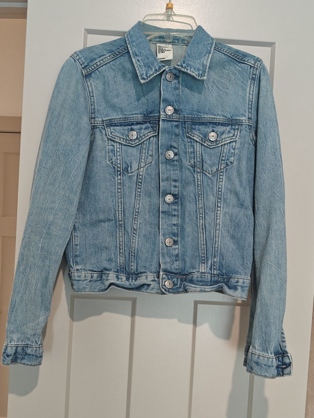 H&M Faded Light Blue Denim Jacket - Button Front Trucker